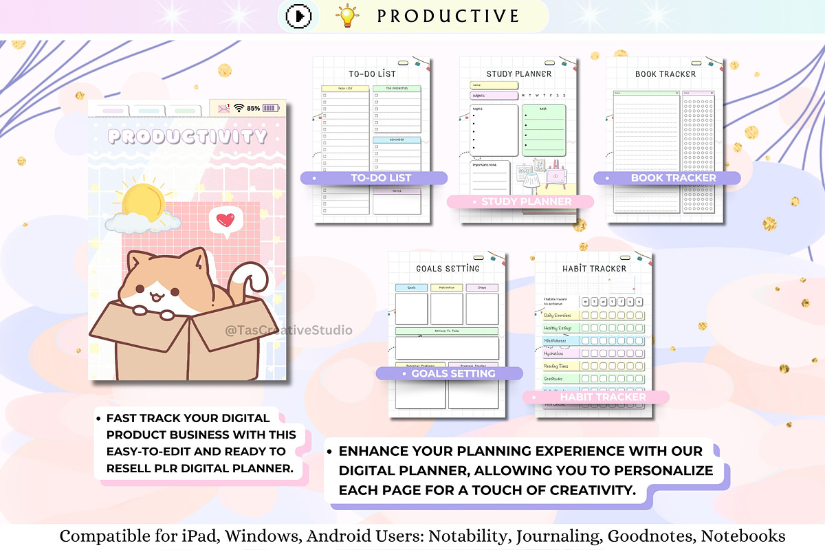 PLR Goodnotes Digital Planner, a Stationery Template by Tas Creative Studio (Photo 7 of 8)
