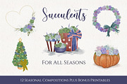 Seasonal Succulents, a Seasonal Illustration by Maggie Stilwell Design (Thumbnail 1 of 13)