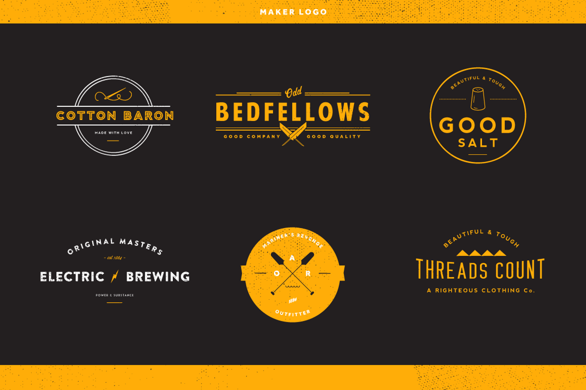 50% Off Maker Logos Volume 1, a Branding & Logo Template by Bright & Stormy (Photo 1 of 5)