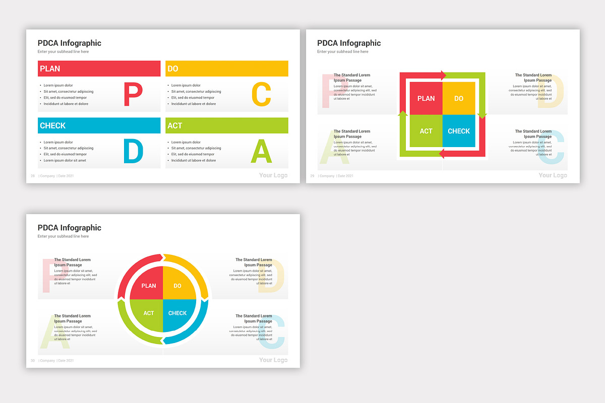 PDCA Cycle PowerPoint Infographics, a Presentation Template by SlideOne (Photo 6 of 7)