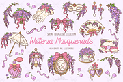 Wisteria Masquerade Clipart, a Person Illustration by Blumensdiary (Thumbnail 1 of 6)