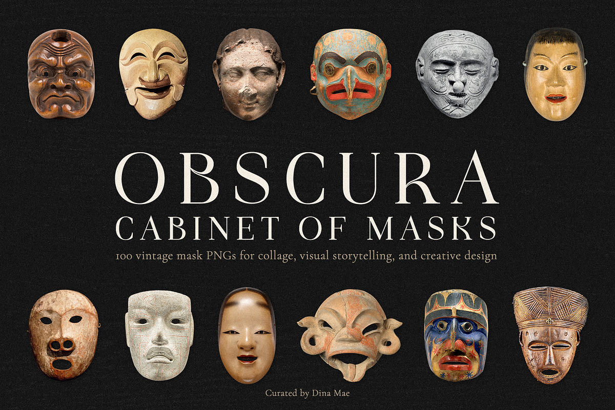 Obscura: Cabinet of Masks PNG Files, an Object Graphic by Dina Mae (Photo 1 of 11)
