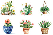 Watercolor Cactus Clipart, a Seasonal Illustration by Designking (Thumbnail 3 of 5)