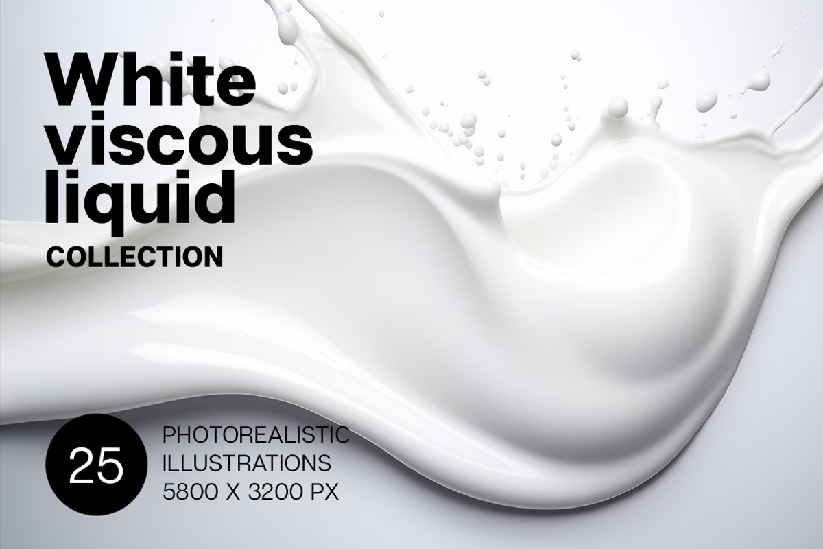 White viscous liquid. 25 images, an Object Illustration by Handmadefont (Photo 1 of 9)