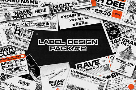 BRUTALISM LABEL DESIGN PACK 2, an Object Graphic by BonkiStudio