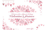 Valentine’s hearts watercolor frames, an Object Graphic by Alena Kurian (Thumbnail 1 of 3)