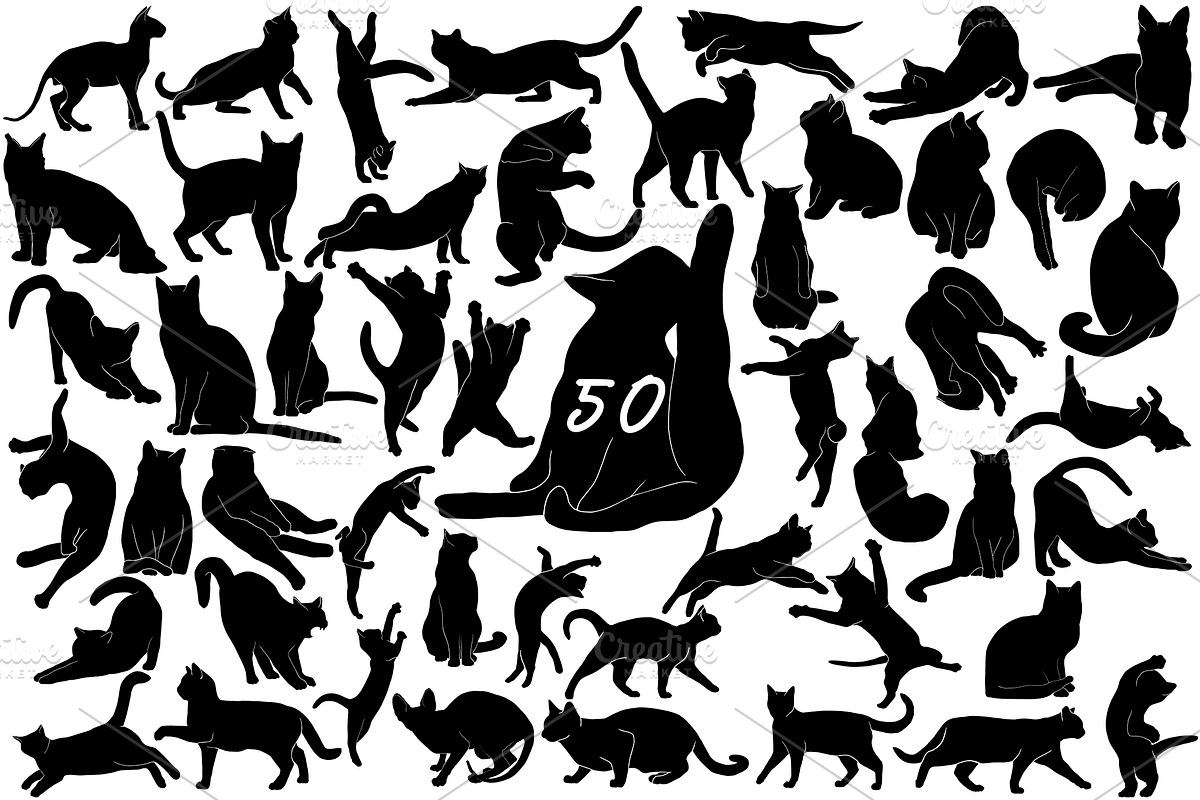 Hand drawn cats vector illustrations, an Animal Illustration by AnastasiyaOleynik (Photo 1 of 2)