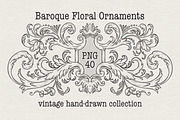 Baroque Floral Ornaments, a Decorative Illustration by heyXeni (Thumbnail 1 of 11)