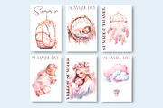 Rosy world, Boho Baby girl 133 PNG, a Decorative Illustration by Hello My Print (Thumbnail 2 of 10)
