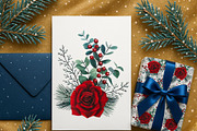 Christmas Magic Watercolor Clipart, a Seasonal Illustration by DiashaArt (Thumbnail 7 of 18)