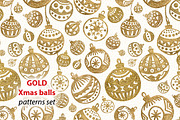 GOLD Christmas balls, a Pattern Graphic by xgart (Thumbnail 1 of 5)