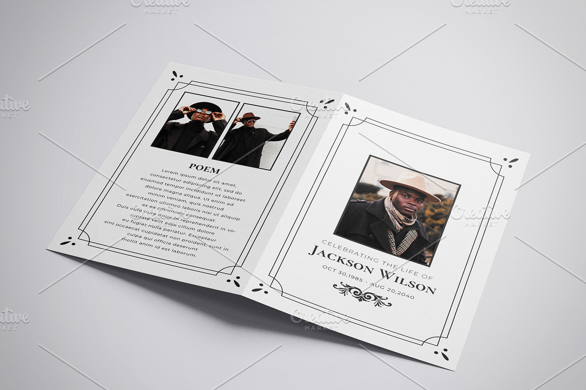 Minimalist Funeral Program Template, a Brochure Template by Madhabi Studio (Photo 5 of 5)