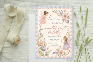 Fairy First Birthday Invitation