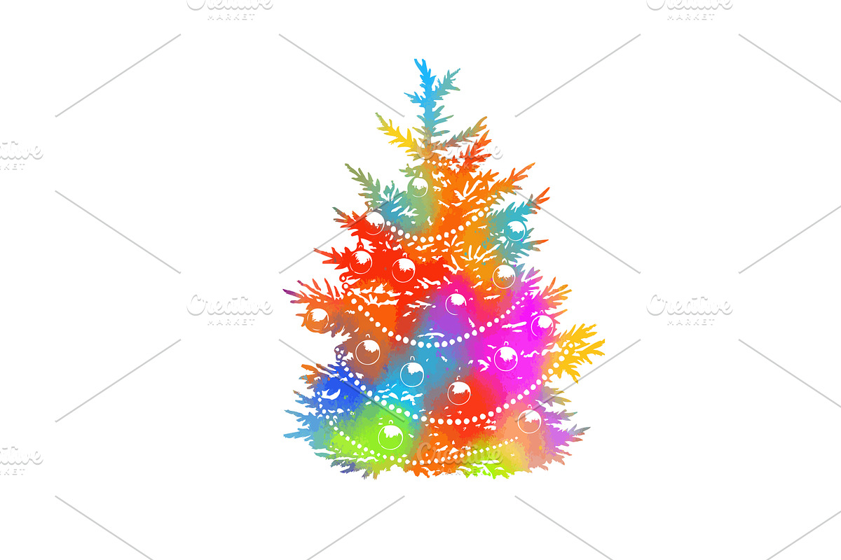 Colorfull decorated Christmas and, an Object Illustration by Nenahliadava Design