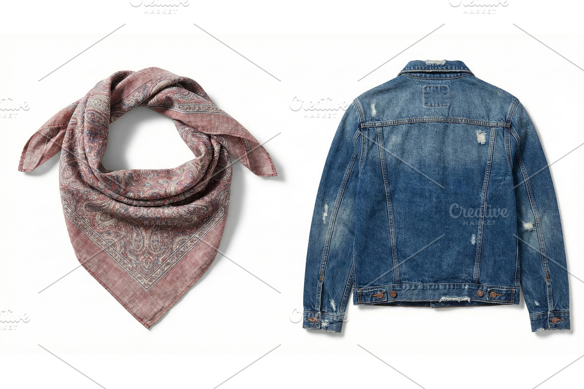 Denim Jacket Scarf, an Object Illustration by CREATIVEDEF