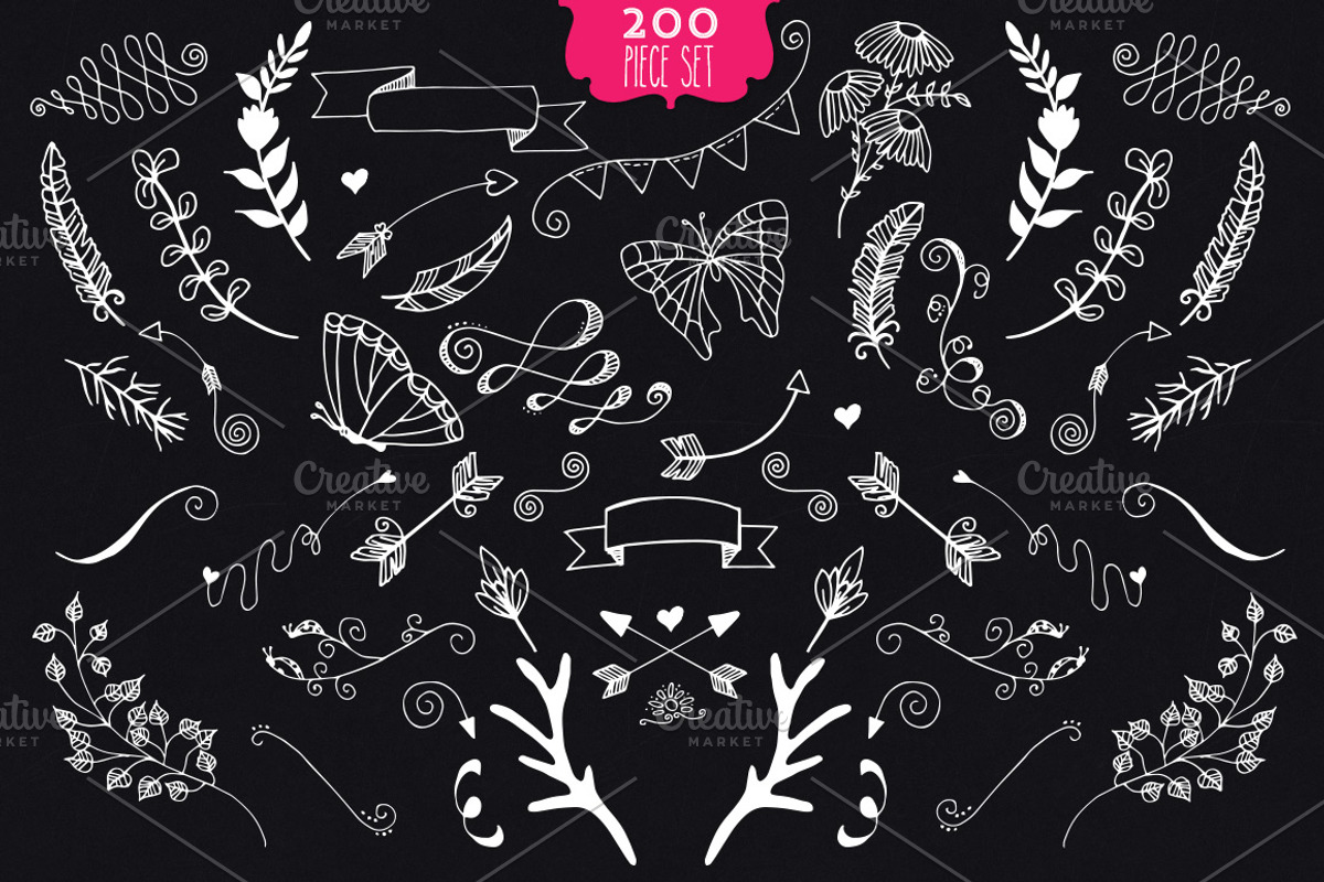 Hand drawn Designers Element Kit, an Illustration by StylishDesignMe (Photo 5 of 5)