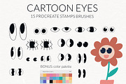 Cartoon eyes Procreate stamp brushes, a Brush Add-On by Let's Art (Thumbnail 2 of 2)