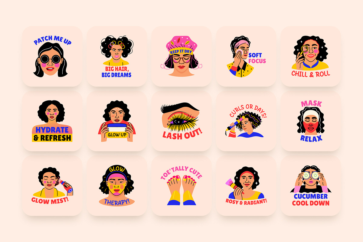 Beauty Stickers Art Set, an Emoji Icon by Brickclay (Photo 6 of 8)