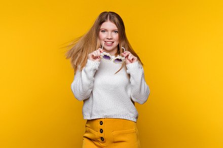 Attractive girl in white sweater, a Beauty & Fashion Photo by Elena Vagengeim