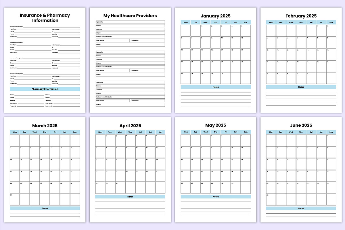 2025 Medical Planner Bundle Canva, a Stationery Template by Mustafiz (Photo 3 of 7)