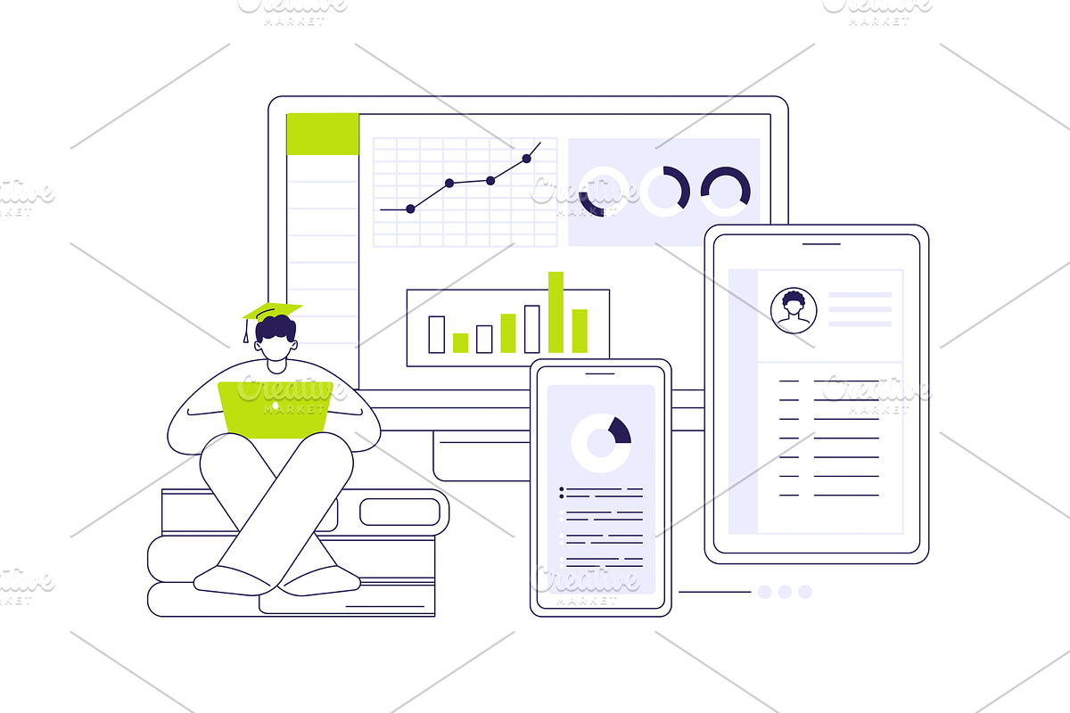 Learning progress abstract concept, a Technology Illustration by Visual Generation