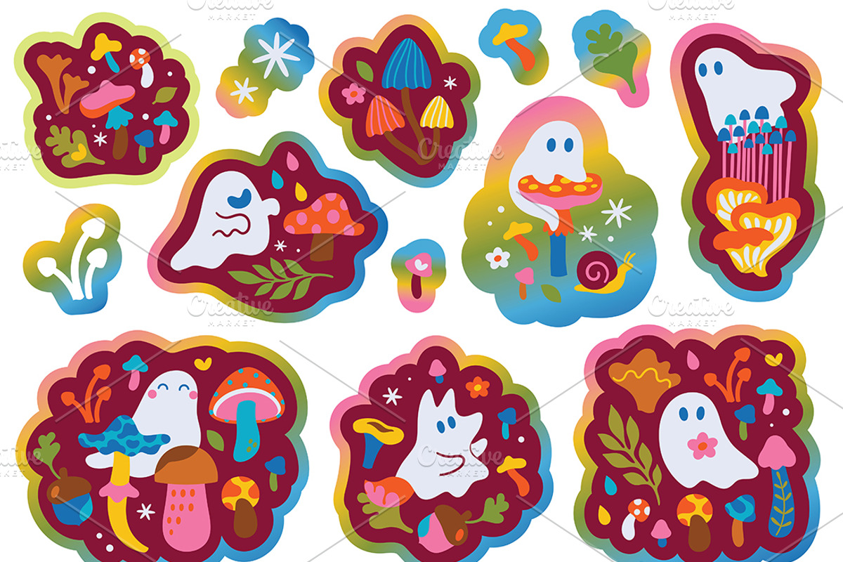 Tiny Weird Worlds Sticker Collection, an Object Illustration by PenguinHouse (Photo 10 of 18)