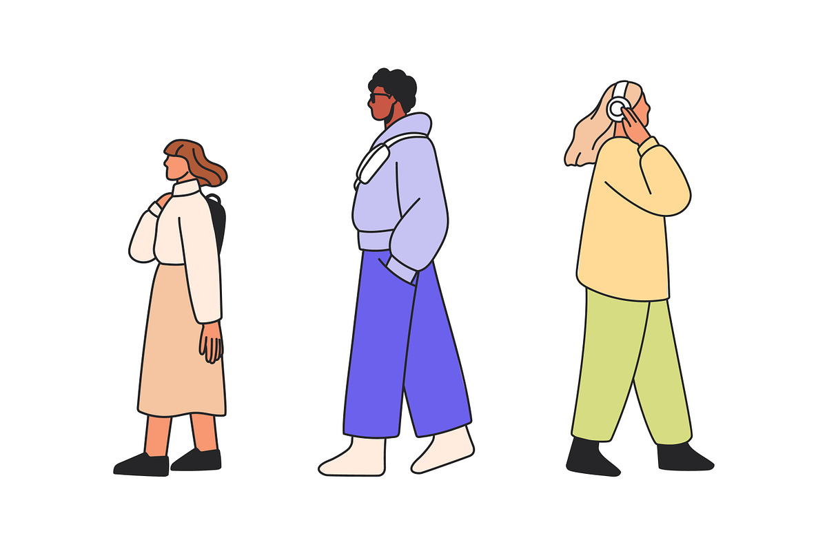 People walking on street set, a Person Illustration by Good Studio (Photo 9 of 9)