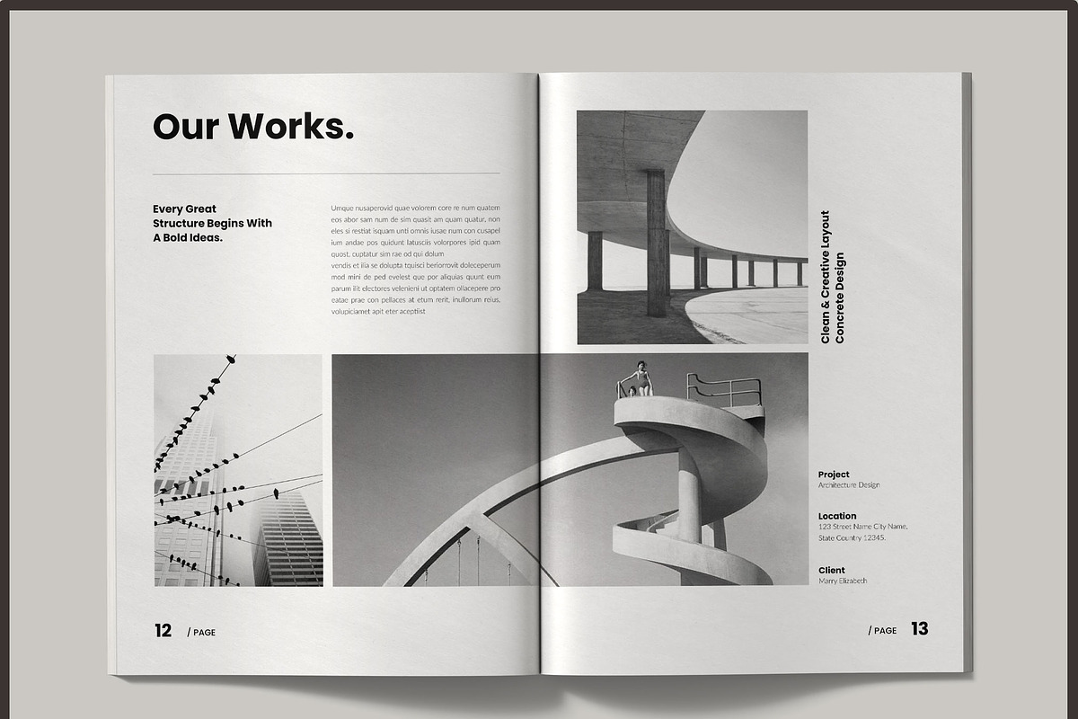 Architecture Portfolio Template, a Brochure Template by Spark_Creative (Photo 5 of 13)
