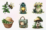 Green Summer Cottagecore Clipart, an Illustration by CreationArt (Thumbnail 2 of 9)