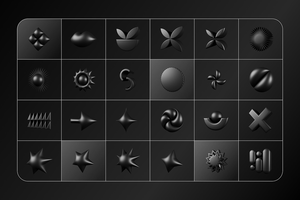 3D Dark Geometrics 234 illustrations, an Object Graphic by assetpro.design (Photo 16 of 16)