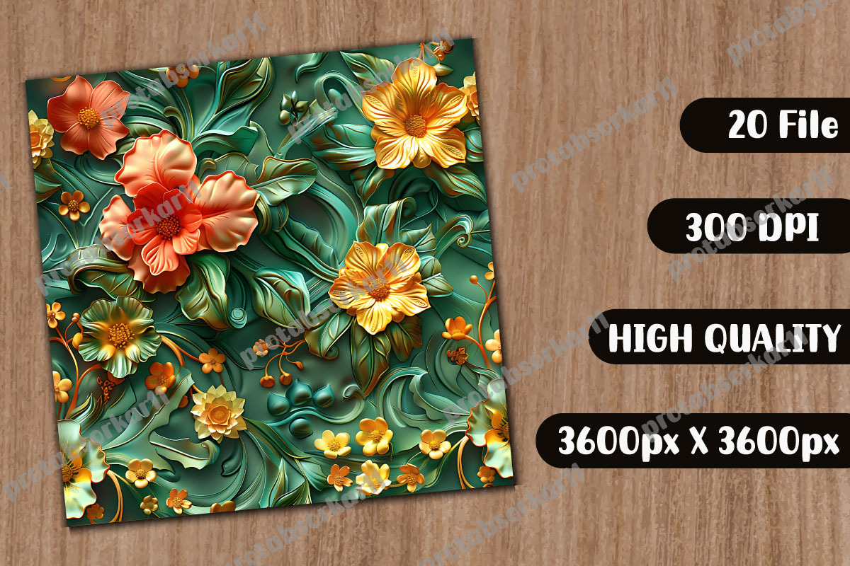 3D Floral Pattern Background, a Pattern Graphic by protabsorkar11 (Photo 4 of 4)