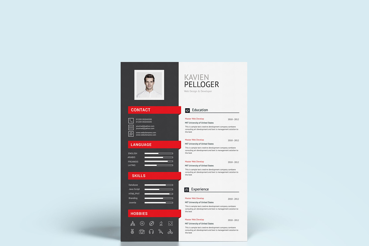 Professional Resume CV Template, a Resume Template by Blackcloud_Creations (Photo 2 of 8)