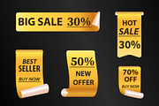 Golden sale stickers set, a Decorative Illustration by Yayasya (Thumbnail 2 of 3)
