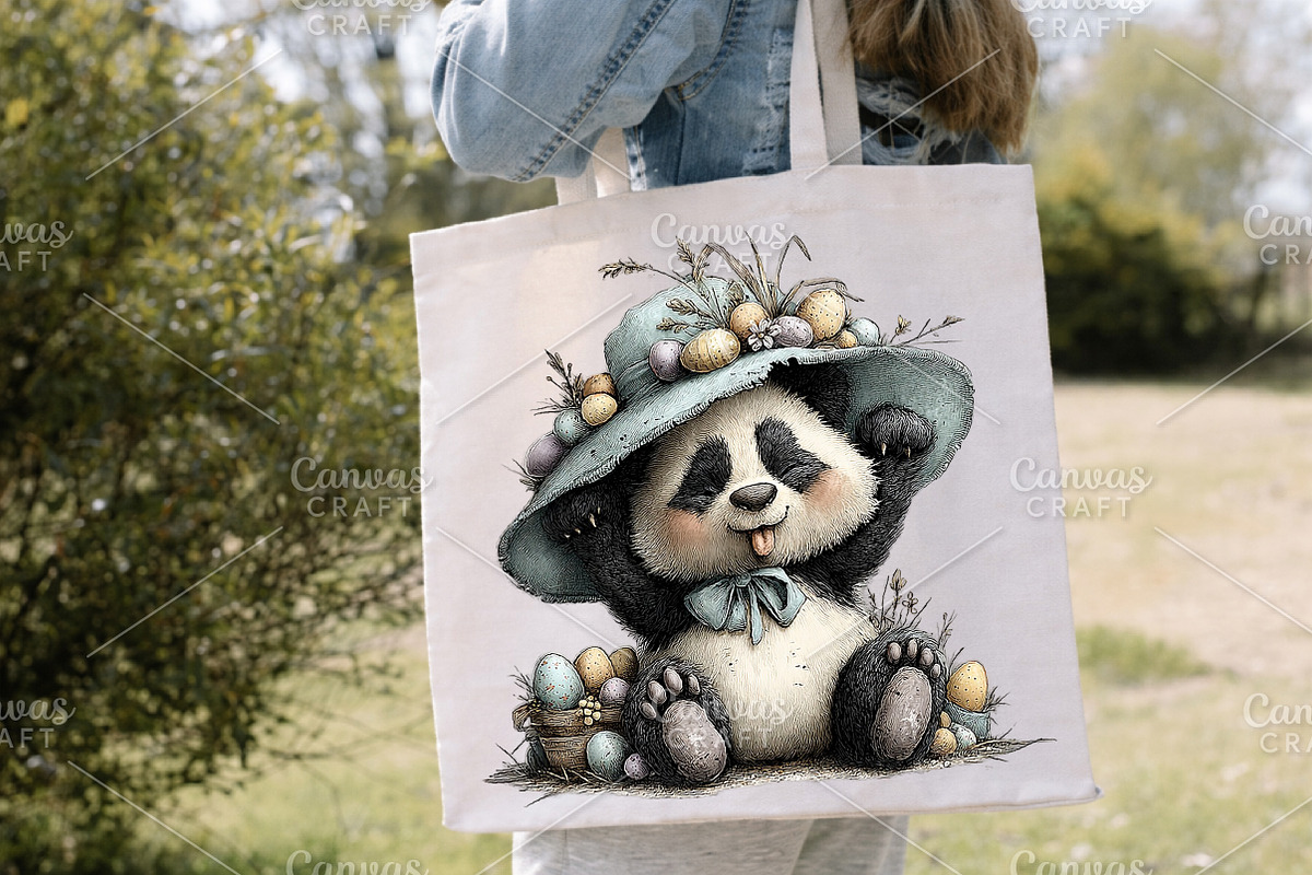 Whimsical Easter Panda Clipart PNG, an Illustration by Canvas Craft (Photo 6 of 7)