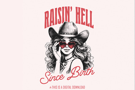 Raising Hell Since Birth PNG, Retro, an Illustration by SharpMarketplace