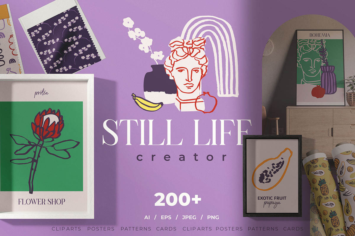 Still life creator patterns & poster, an Object Graphic by yttadesign (Photo 1 of 15)