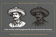 Vintage Sombrero Man Illustration, a Person Illustration by lettett (Thumbnail 2 of 3)
