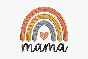 Mama Rainbow Embroidery Design, a Graphic by CraftArtStudio