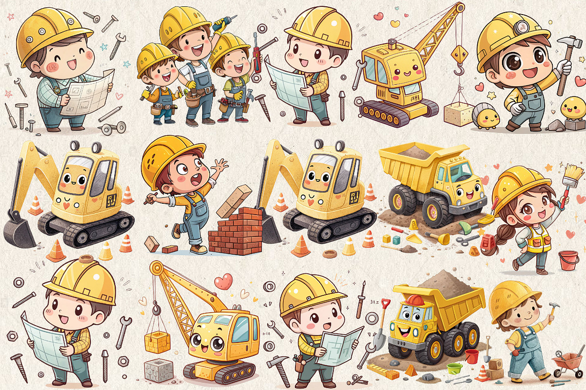 Watercolor Construction Sublimation, an Illustration by Wow Magic (Photo 2 of 2)