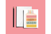 5 x 7 Birthday Cake Greeting Card, a Card Template by K McCormack Designs (Thumbnail 2 of 3)