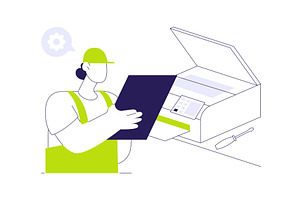 IT peripherals repair abstract, a Technology Illustration by Visual Generation