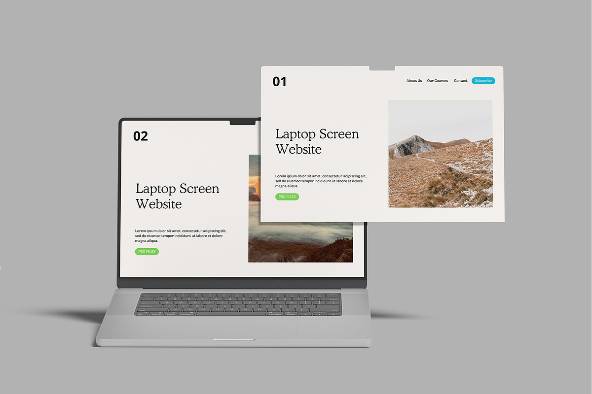 Laptop Screen Website Mockup, a Mockup by lamorastudio (Photo 6 of 11)
