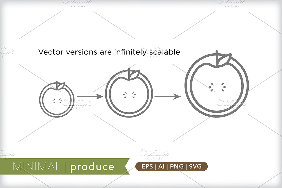 Minimal produce icons, an Outline Icon by Picture Window (Photo 4 of 5)