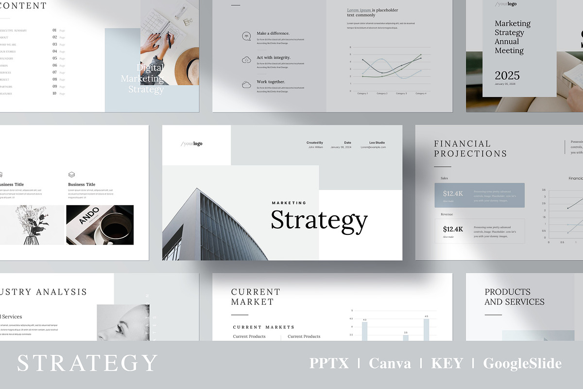 Business Strategy PowerPoint, a Presentation Template by GoldenPixelStudio (Photo 1 of 18)