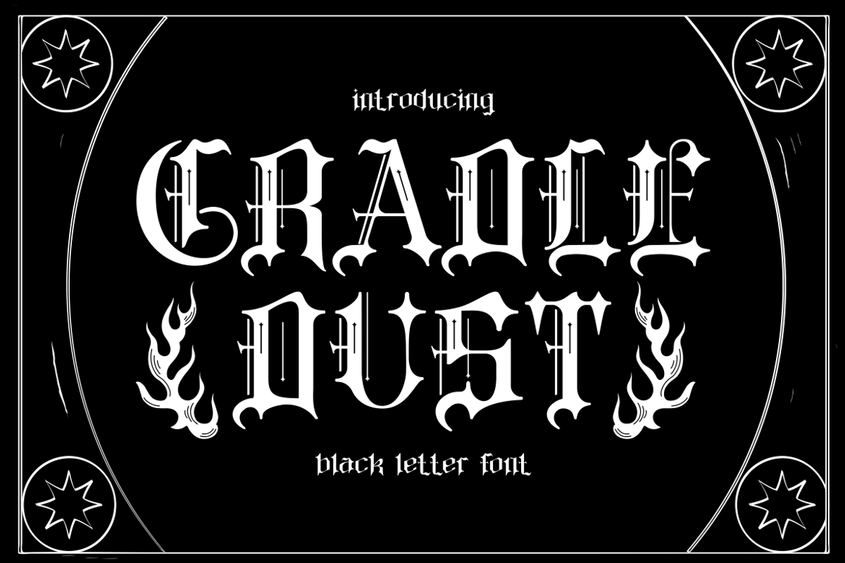 Cradle Dust Black Letter Font, a Font by PutraCetol Studio (Photo 1 of 5)