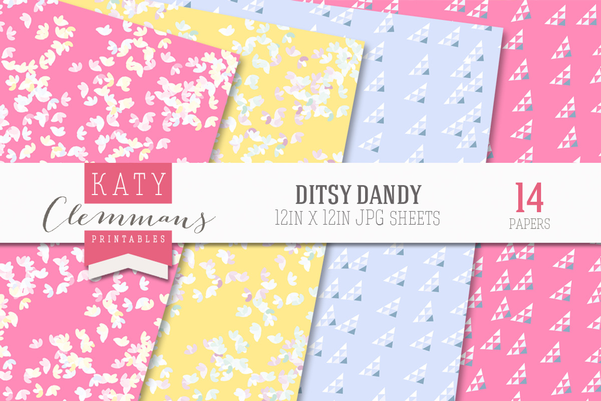 Ditsy Dandy patterned paper pack preview 4