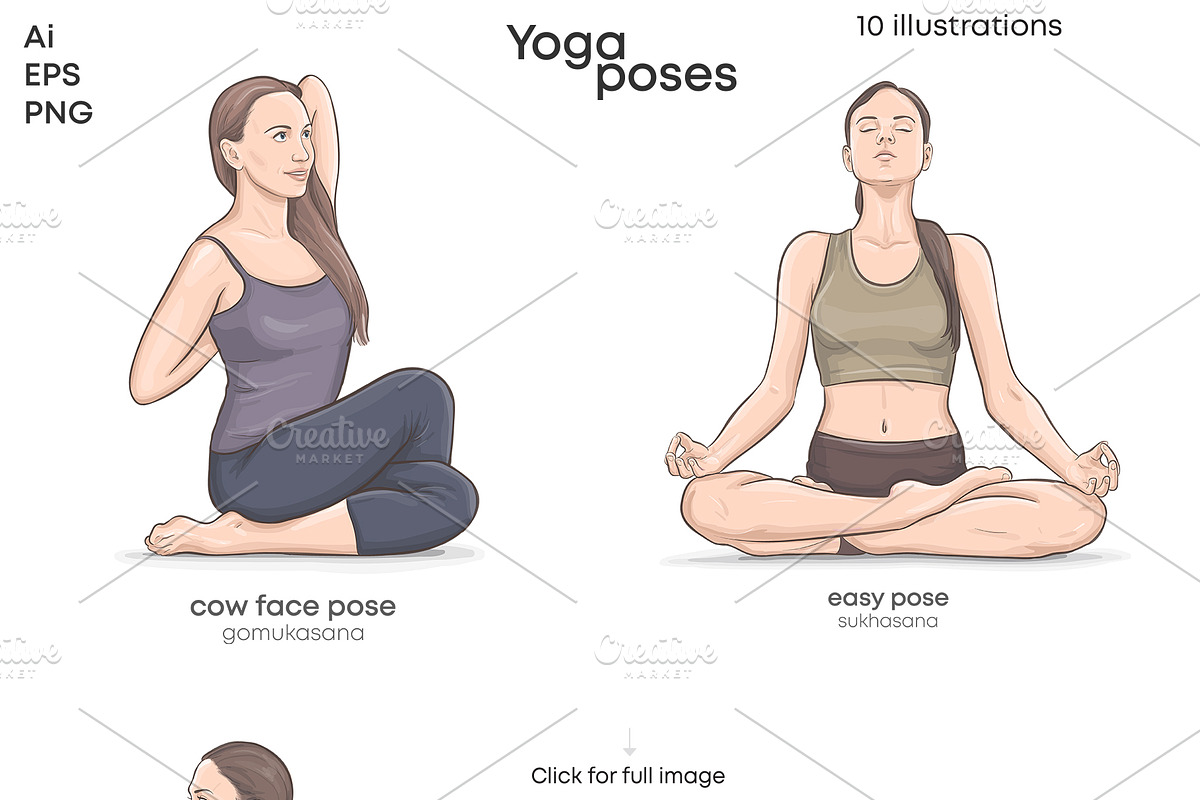 Yoga poses VECTOR illustrations, a Healthcare Illustration by Natalka Dmitrova art (Photo 5 of 5)