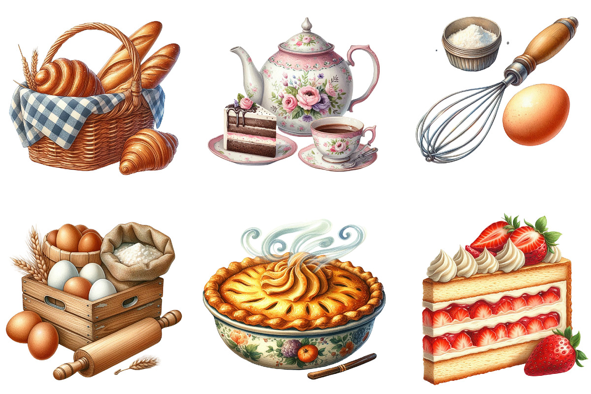 Vintage Baking Sublimation Clipart, a Seasonal Illustration by DreamArtGraphic (Photo 3 of 4)