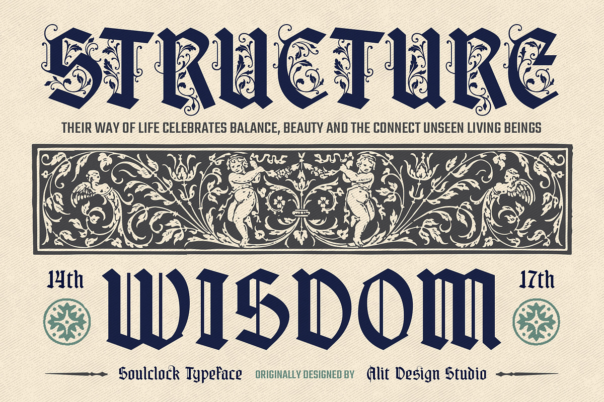 Soul Clock Typeface, a Blackletter Font by alit design (Photo 2 of 20)