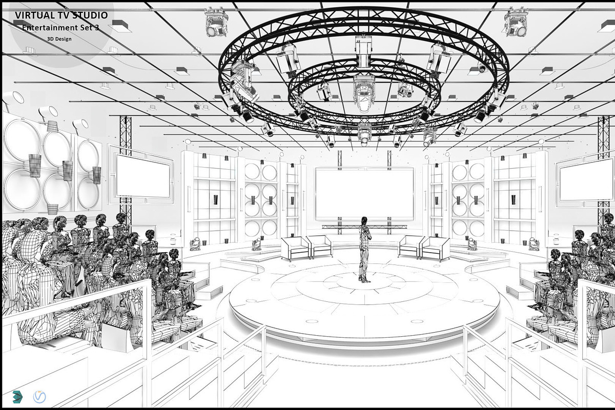 TV Studio Entertainment Set 3, a Furniture 3D Model by akerStudio (Photo 3 of 22)